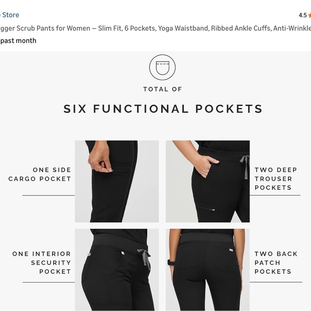 Figs Black Jogger Scrub Pants Black Technical Collection Apparel - Picture 8 of 11